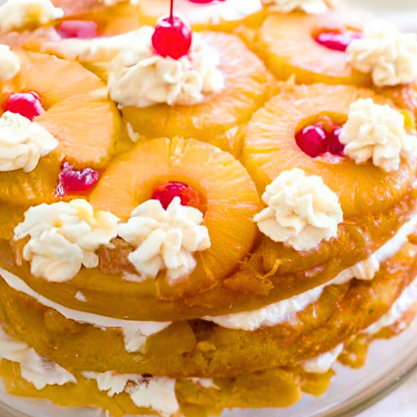 Cream Drop & Cherry Pineapple Cake