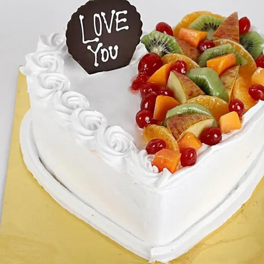 Heart Shaped Vanilla Fruit Cake