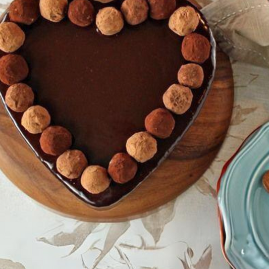 Chocolate Truffle Heart Cake