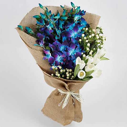 Blue Orchid Jute Bouquet