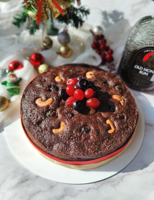 Festive Rum-Soaked Nutty Plum Cake