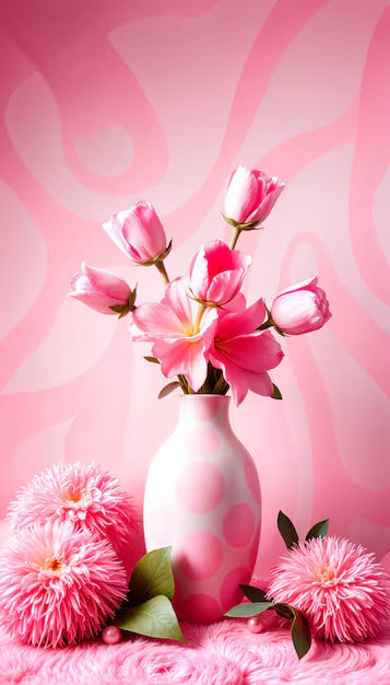 Serene Pink Flower Vase